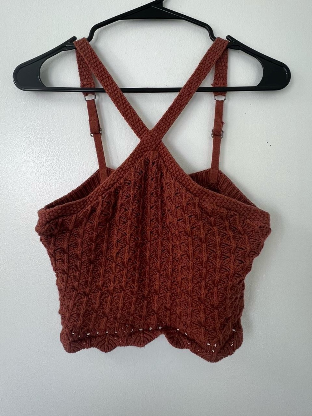 Hollister Rust Knit Cropped Cami with Adjustable Straps